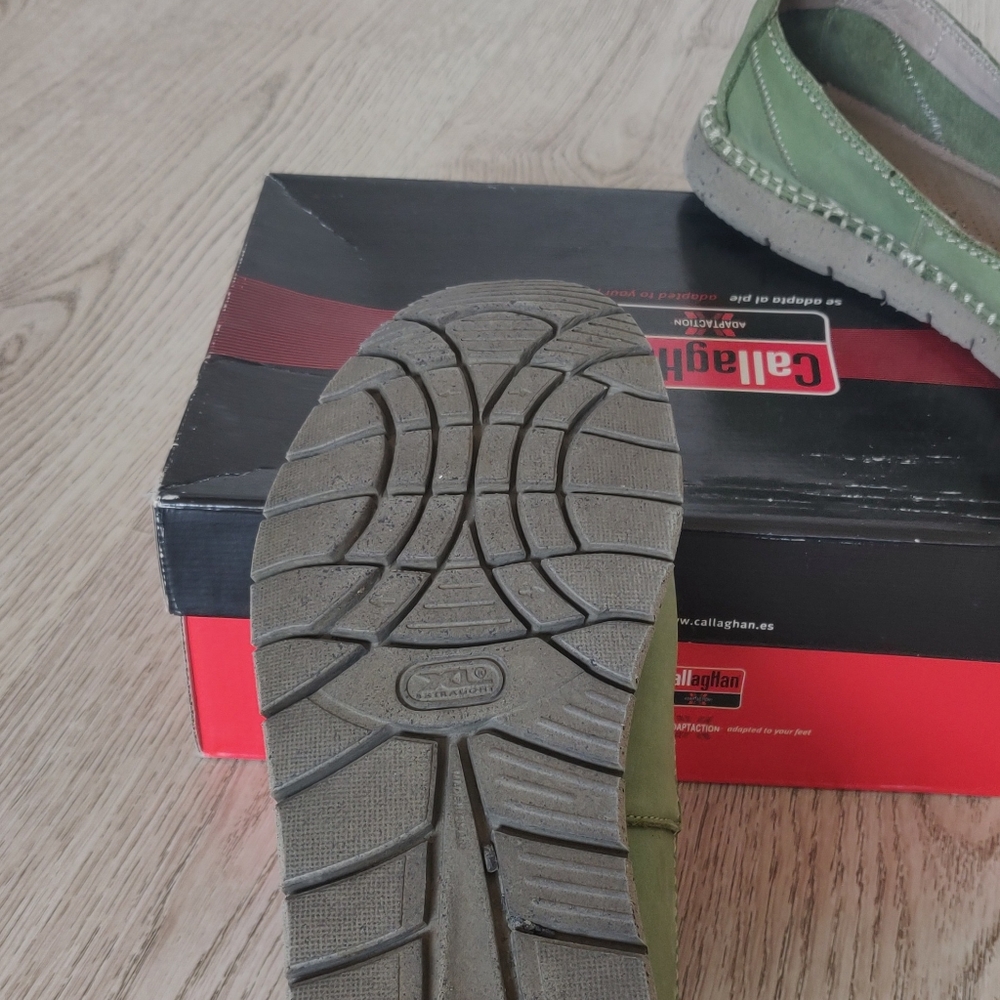 Green Nubuk, Genuine Leather Soft Comfort Mokasins - Picture 6 of 6